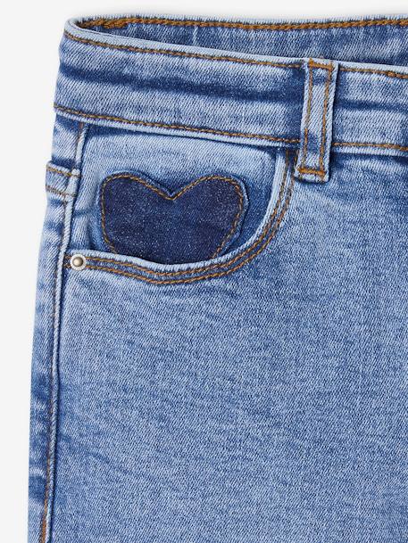 Slim jeans gemiddeld meisjes donkerblauw+gebleekt denim+grijs+middenblauw - vertbaudet enfant 