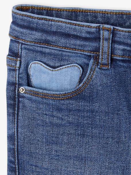 Slim meisjesjeans smal denimgrijs+donkerblauw+gebleekt denim+grijs+middenblauw - vertbaudet enfant 
