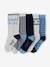 Set van 5 paar jongenssokken 'Cool Kids' azuurblauw+indigoblauw+nachtblauw+saliegroen - vertbaudet enfant 