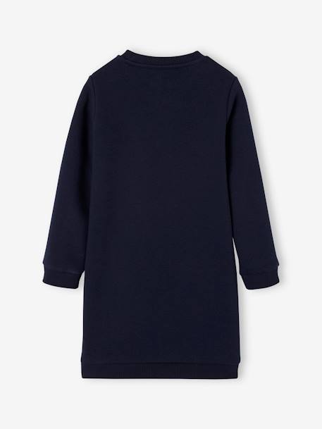 Basics fleece meisjesjurk marineblauw+saliegroen - vertbaudet enfant 