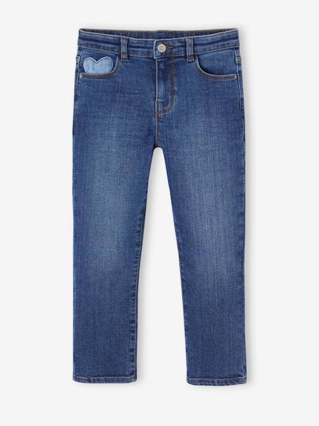 Smalle jeans large meisjes denimgrijs+donkerblauw+gebleekt denim+grijs+middenblauw - vertbaudet enfant 