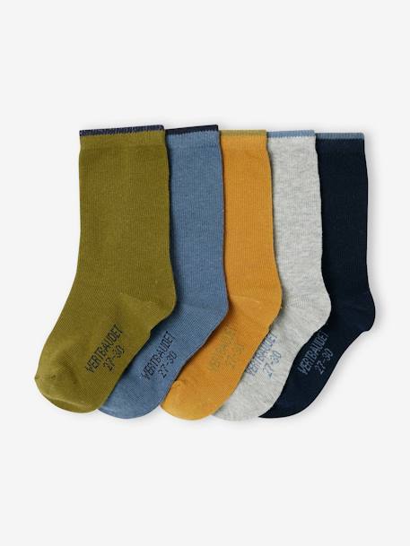 Set van 5 paar jongenssokken Basics beige+olijf - vertbaudet enfant 