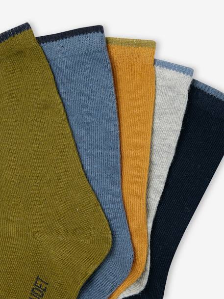 Set van 5 paar jongenssokken Basics beige+olijf - vertbaudet enfant 
