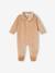 Set van 2 geribd fluwelen babyslaappakjes met opening voor beige+rozen - vertbaudet enfant 