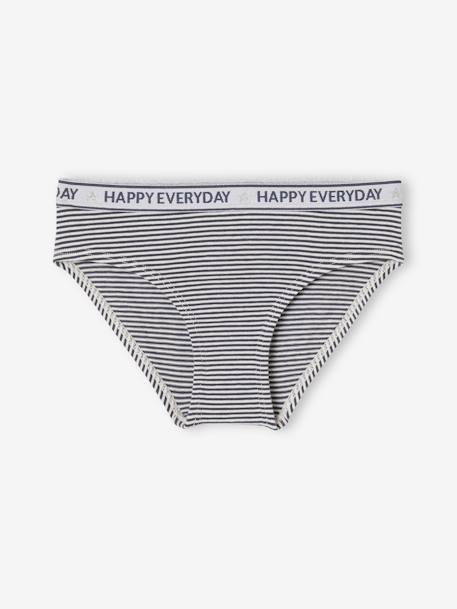 Set van 5 alledaagse Happy slips voor meisjes gemêleerd grijs - vertbaudet enfant 