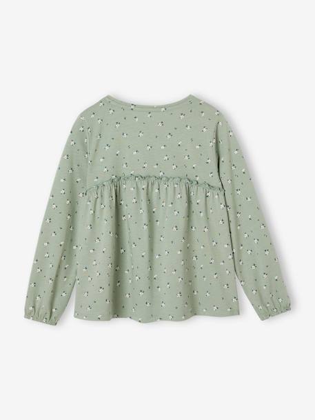 Shirtblouse met print voor meisjes beige+ecru+groengrijs - vertbaudet enfant 