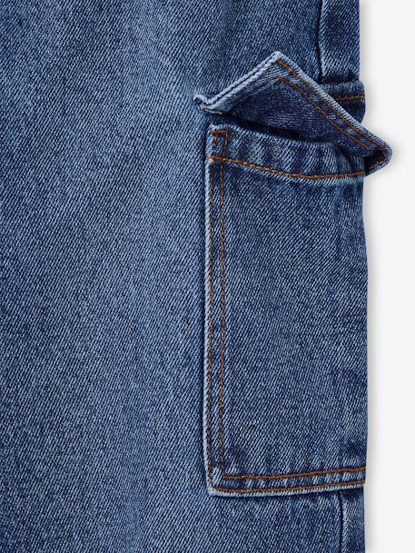 Wijde cargojeans meisjes donkerblauw - vertbaudet enfant 
