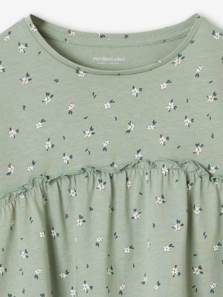 Shirtblouse met print voor meisjes beige+ecru+groengrijs - vertbaudet enfant 