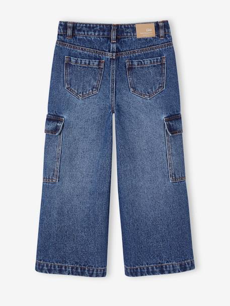 Wijde cargojeans meisjes donkerblauw - vertbaudet enfant 