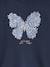 Sweatshirt met capuchon fantasiemotief meisjes marineblauw - vertbaudet enfant 