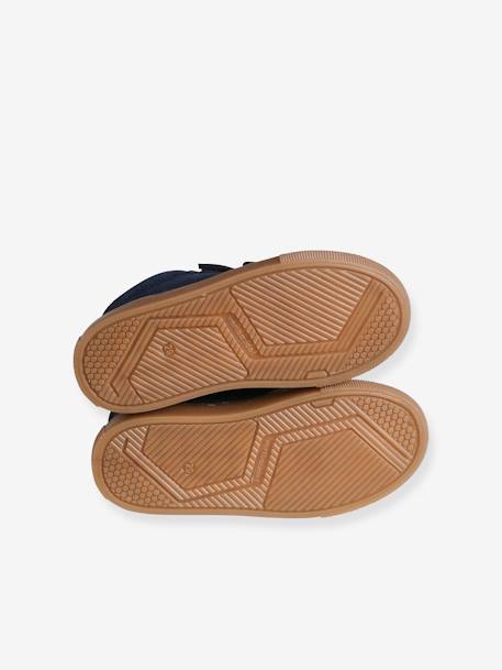 Halfhoge jongenssneakers in gekrast leer marineblauw - vertbaudet enfant 