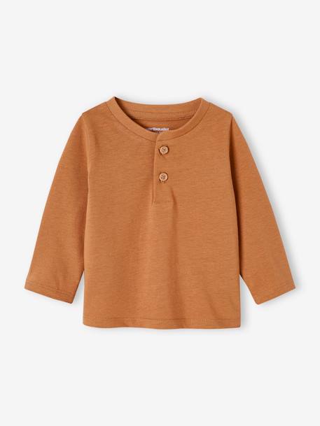 Set van 3 T-shirts Basics van biokatoen baby pecannoot+terracotta - vertbaudet enfant 