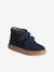 Halfhoge jongenssneakers in gekrast leer marineblauw - vertbaudet enfant 