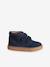 Halfhoge jongenssneakers in gekrast leer marineblauw - vertbaudet enfant 