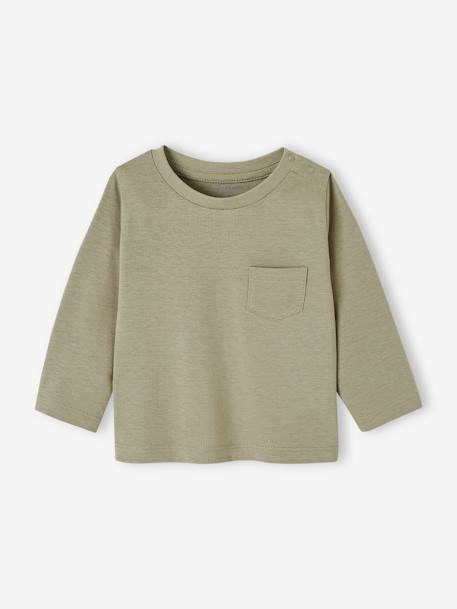 Set van 3 T-shirts Basics van biokatoen baby pecannoot+terracotta - vertbaudet enfant 