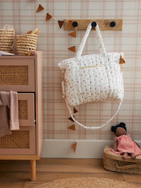 Luiertas Pluim beige, bedrukt+IVOOR MET PRINT+plantaardig ivoor+vanille+wit, bedrukt - vertbaudet enfant 