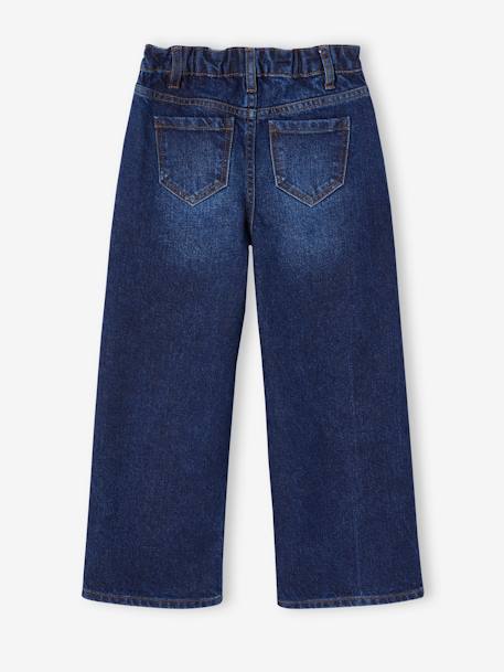 Wijde meisjesjeans blauw+denimgrijs+gebleekt denim+middenblauw+ongewassen denim+stone+zwart denim - vertbaudet enfant 