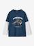 Jongensshirt met dubbele mouwen blauw+gemêleerd wit+kaki+marineblauw+nachtblauw - vertbaudet enfant 