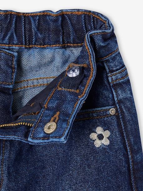 Wijde meisjesjeans blauw+denimgrijs+gebleekt denim+middenblauw+ongewassen denim+stone+zwart denim - vertbaudet enfant 