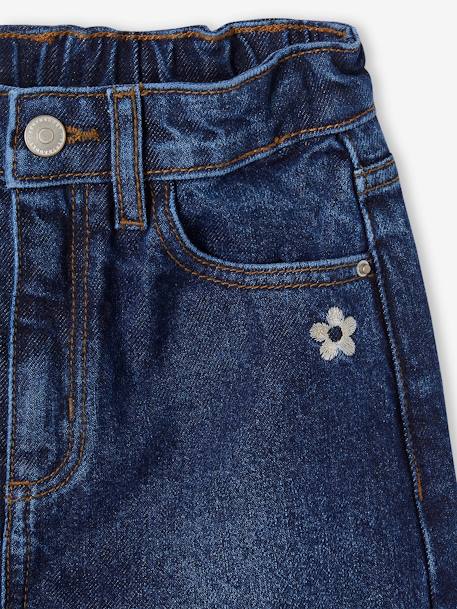 Wijde meisjesjeans blauw+denimgrijs+gebleekt denim+middenblauw+ongewassen denim+stone+zwart denim - vertbaudet enfant 