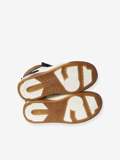 Hoge kindersneakers met klittenband ongewassen denim+zwart - vertbaudet enfant 