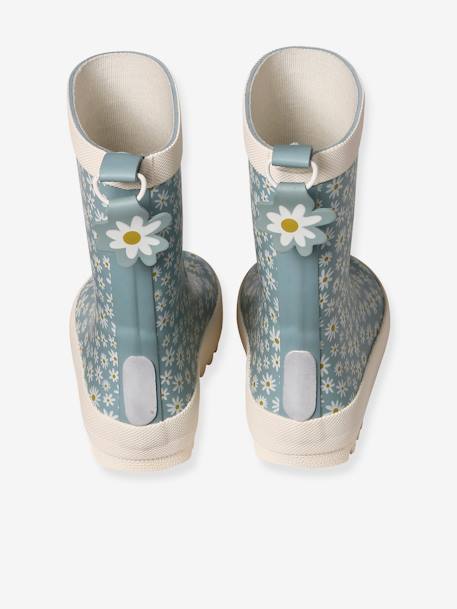 Rubberen regenlaarzen met print voor kinderen, kleutercollectie blauw, bedrukt+ecru+veel roze - vertbaudet enfant 