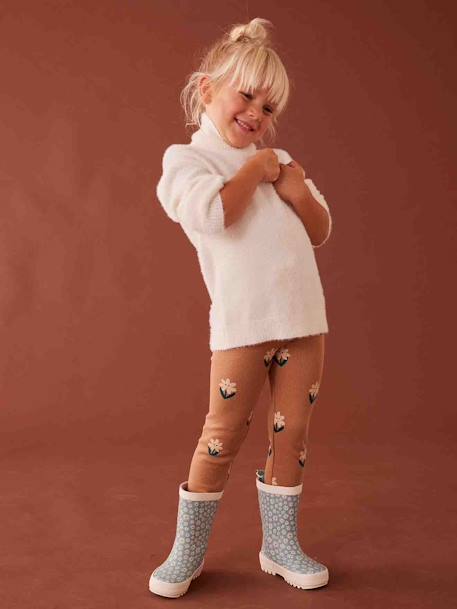Rubberen regenlaarzen met print voor kinderen, kleutercollectie blauw, bedrukt+ecru+veel roze - vertbaudet enfant 