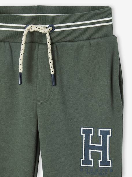 Sport joggingbroek van molton jongens korstmos+marineblauw - vertbaudet enfant 