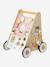 Loopwagen met houten remmen hout+rozen - vertbaudet enfant 