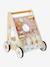 Loopwagen met houten remmen hout+rozen - vertbaudet enfant 