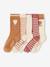 Set van 5 paar meisjessokken met hartjes abrikoos+beige+chambrayblauw+zachtpaars - vertbaudet enfant 