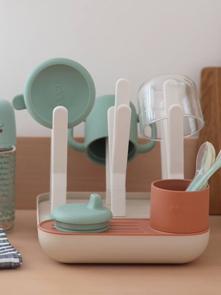 Afdruiprek voor flessen Forêt BEABA beige+saliegroen+terracotta - vertbaudet enfant 