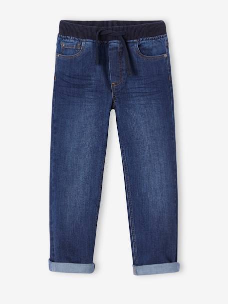 Onverwoestbare rechte relaxjeans jongens, eenvoudig aan te trekken denimgrijs+double stone+ongewassen denim+stone - vertbaudet enfant 