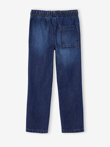 Wijde jongensbroek, eenvoudig aan te trekken gebleekt denim+grijs+ongewassen denim+stone - vertbaudet enfant 