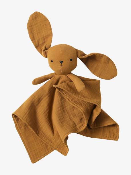 Knuffel van katoengaas met koffertje blauw+okergeel - vertbaudet enfant 