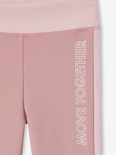 Sportlegging meisjes met zijstroken gemêleerd grijs+marineblauw+MARINEBLAUW+roze (poederkleur) - vertbaudet enfant 