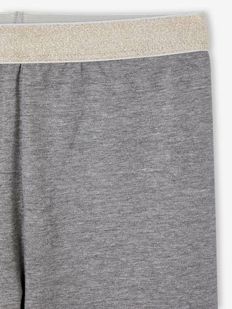 Meisjes legging met iriserende riem gemêleerd grijs+MARINE GRIJS+oudroze+ZWART - vertbaudet enfant 