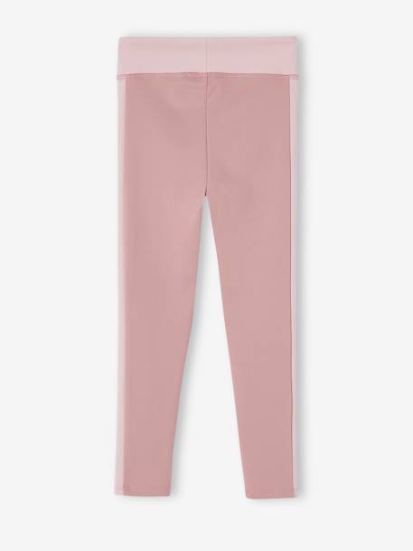 Sportlegging meisjes met zijstroken gemêleerd grijs+marineblauw+MARINEBLAUW+roze (poederkleur) - vertbaudet enfant 