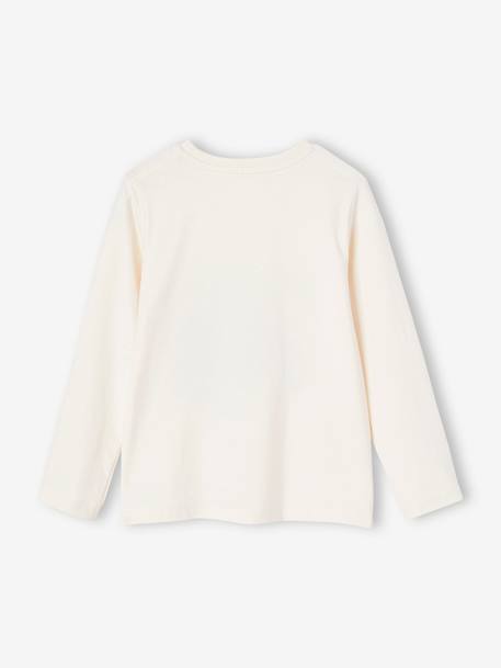 Jongens-T-shirt met ludiek patroon ecru+gemêleerd grijs+leigrijs - vertbaudet enfant 