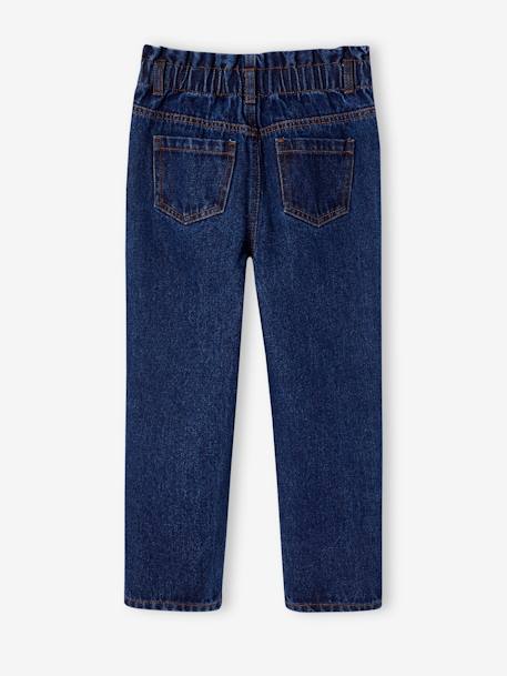 Paperbag jeans meisjes zakken hartjes denimgrijs+middenblauw+ongewassen denim - vertbaudet enfant 