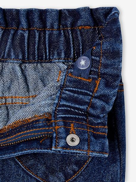 Paperbag jeans meisjes zakken hartjes denimgrijs+middenblauw+ongewassen denim - vertbaudet enfant 