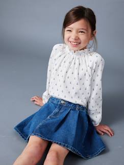 - T-shirt met ruches en elastische kraag voor meisjes