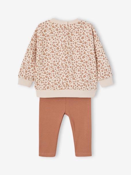 Personaliseerbare sweater + legging + haarband babymeisje antraciet+beige (poederkleur)+marineblauw - vertbaudet enfant 