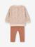 Personaliseerbare sweater + legging + haarband babymeisje antraciet+beige (poederkleur)+marineblauw - vertbaudet enfant 