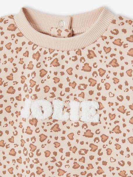 Personaliseerbare sweater + legging + haarband babymeisje antraciet+beige (poederkleur)+marineblauw - vertbaudet enfant 