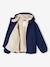 Windjack met capuchon en sherpavoering voor jongens kaki+karamel+marineblauw+olijf - vertbaudet enfant 