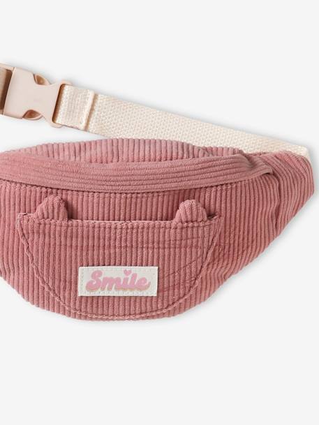 Fluwelen heuptas met kat voor meisjes bleekblauw+double stone+pruim+rouge+vanille - vertbaudet enfant 