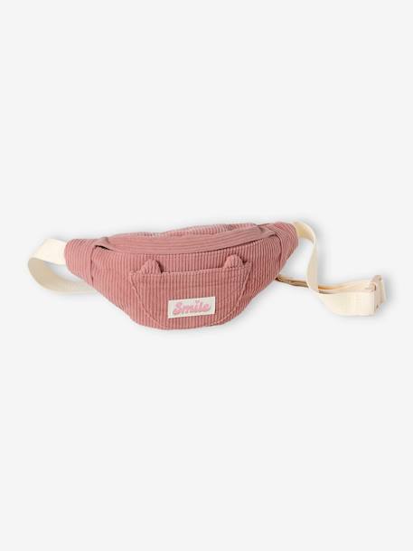 Fluwelen heuptas met kat voor meisjes bleekblauw+double stone+pruim+rouge+vanille - vertbaudet enfant 
