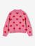 Jacquard vest met hartjes meisjes goudbeige+lila+oudroze - vertbaudet enfant 