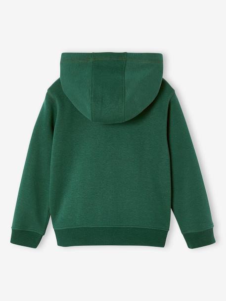 Ritssweater mt capuchon sport BASICS jongens 6400+antraciet+dennen - vertbaudet enfant 
